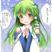 まだ諏訪子に毒される前の早苗さん ニコニコ静画 イラスト