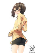 スパッツとセーターの眼鏡大鳳