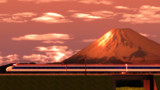 赤富士と新幹線