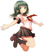 緑髪 ニコニコ静画 イラスト