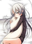 帰り早いって言ってたのに遅く帰ったら布団で拗ねてた天津風