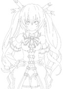 ノワールクリアドレス 線画