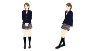 【MMDモデル配布】こんなエキストラ用モデルを作ってみた：女子学生C子（テスト版）