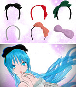 【MMDアクセサリ配布】RGBスライダー付き大ぶりリボンカチューシャ