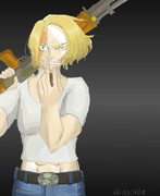 軽機関銃と警官