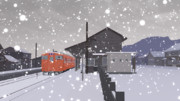 雪の雨晴駅