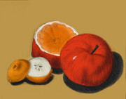 お腹が空いたので「りんごとみかん」を描こうとしたら断面が変だった。