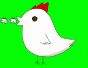 餌を食べるニワトリくん