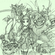 おジャマ ブルー ニコニコ静画 イラスト