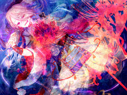 そらが…きれい……むらさきの、くも、が……。