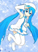 イカ娘370話カラー扉絵、再現してみたでゲソ