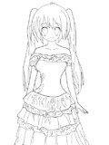 【塗り絵】ドレスアップ 初音ミク