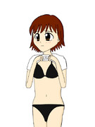 たくし上げ黒ビキニ未央