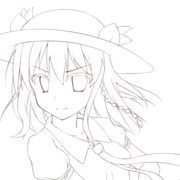 短髪天子（線画）