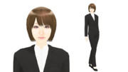 【MMDモデル配布】こんなエキストラ用モデルを作ってみた：女子社員G子