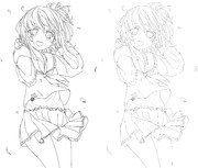 線画 桜 電ちゃん