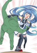 「艦娘でプロレス技」五月雨のレインメーカー