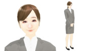 【MMDモデル配布】こんなエキストラ用モデルを作ってみた：女子社員I子