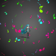 【MMD-OMF5】音符が散らばってるステージ