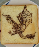 リオレウスを食パンに描いてみた