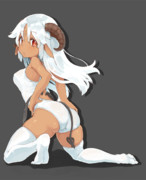 褐色白髪悪魔っ娘