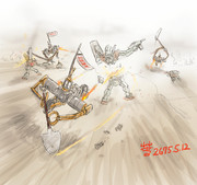 ジムを襲撃する陸戦型オッゴ