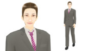 【MMDモデル配布】こんなエキストラ用モデルを作ってみた：男子社員H介