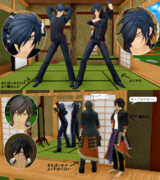 暇な時にかっこいいポーズをとりたがる燭台切さん達