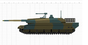 【エクセルイラスト】10式戦車を描いてみた（側面）