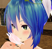 ミクさんと一輪の薔薇、白（いつもの色合いで・・・）