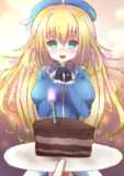 提督が無理して作ったボロボロケーキでお祝い