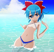 ちょっと大人なおさげ髪チルノの涼み方