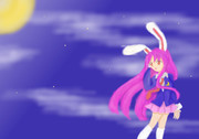 月のイナバが夜空の中で