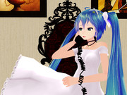 ミクさんがなにやら電話をしています。