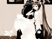 ミクさんがなにやら電話をしています。5