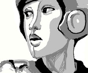 お絵かき機能で描いたロックマン