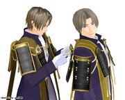 背中の蝶々結びを長谷部くんに直してもらう長谷部くん