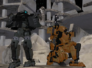 廃墟地での戦闘