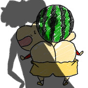 しんちゃんとスイカ…と