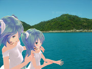 ミクさんと、ちびさんを南の島へ連れて行きますよ。（２０１５）６慶良間諸島阿嘉港に入ります。