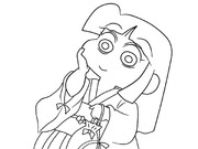 （ぬりえ）浴衣あいちゃん