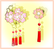 【アクセサリ配布】桜ピアス・桜簪