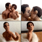 羊毛フェルト幸せなキス