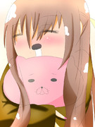 叶とぬいぐるみ