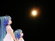 ミクさんとちびさんで月見です。２０１５.９.２７