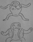 クレヨンで絵 （書道の研鑽）