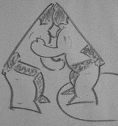 クレヨンで絵 （書道の研鑽）