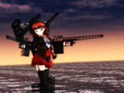 千代田甲と夕焼けの海