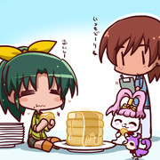 ホットケーキを食べるなおちゃん