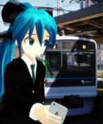 電車と競争するえっちゃん